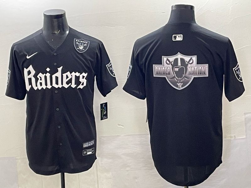 Men 2025 Oakland Raiders Blank Black 6th generation Joint Name Nike Limited NFL Jersey style 013